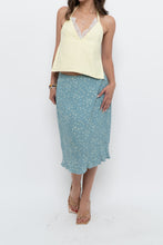 Load image into Gallery viewer, Vintage x Made in THAILAND x EDDIE BAUER Teal Floral Midi Skirt (S, M)