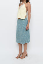 Load image into Gallery viewer, Vintage x Made in THAILAND x EDDIE BAUER Teal Floral Midi Skirt (S, M)