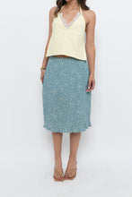 Load image into Gallery viewer, Vintage x Made in THAILAND x EDDIE BAUER Teal Floral Midi Skirt (S, M)