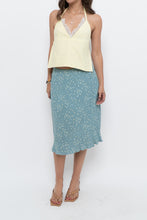Load image into Gallery viewer, Vintage x Made in THAILAND x EDDIE BAUER Teal Floral Midi Skirt (S, M)