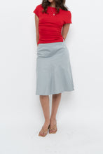 Load image into Gallery viewer, Vintage x Made in BAHRAIN x GAP Grey, Blue Cotton-Blend Cotton Midi Skirt (XS, S)
