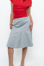 Load image into Gallery viewer, Vintage x Made in BAHRAIN x GAP Grey, Blue Cotton-Blend Cotton Midi Skirt (XS, S)