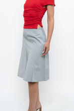 Load image into Gallery viewer, Vintage x Made in BAHRAIN x GAP Grey, Blue Cotton-Blend Cotton Midi Skirt (XS, S)