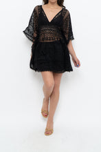 Load image into Gallery viewer, Vintage x Black Lace Coverup Mini Dress (XS-M)