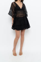 Load image into Gallery viewer, Vintage x Black Lace Coverup Mini Dress (XS-M)
