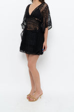 Load image into Gallery viewer, Vintage x Black Lace Coverup Mini Dress (XS-M)