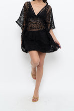 Load image into Gallery viewer, Vintage x Black Lace Coverup Mini Dress (XS-M)