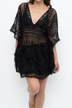 Load image into Gallery viewer, Vintage x Black Lace Coverup Mini Dress (XS-M)