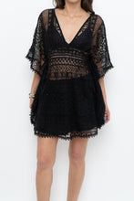Load image into Gallery viewer, Vintage x Black Lace Coverup Mini Dress (XS-M)