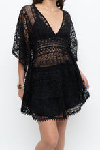 Load image into Gallery viewer, Vintage x Black Lace Coverup Mini Dress (XS-M)