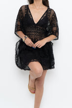 Load image into Gallery viewer, Vintage x Black Lace Coverup Mini Dress (XS-M)