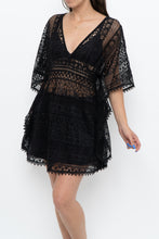 Load image into Gallery viewer, Vintage x Black Lace Coverup Mini Dress (XS-M)