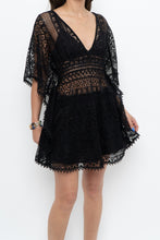 Load image into Gallery viewer, Vintage x Black Lace Coverup Mini Dress (XS-M)