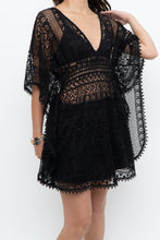 Load image into Gallery viewer, Vintage x Black Lace Coverup Mini Dress (XS-M)