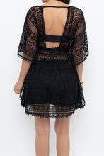 Load image into Gallery viewer, Vintage x Black Lace Coverup Mini Dress (XS-M)
