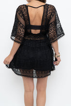 Load image into Gallery viewer, Vintage x Black Lace Coverup Mini Dress (XS-M)