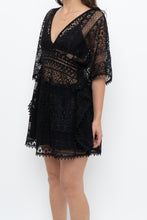 Load image into Gallery viewer, Vintage x Black Lace Coverup Mini Dress (XS-M)