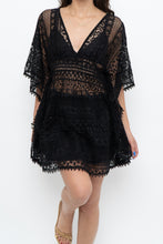 Load image into Gallery viewer, Vintage x Black Lace Coverup Mini Dress (XS-M)
