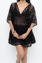 Load image into Gallery viewer, Vintage x Black Lace Coverup Mini Dress (XS-M)