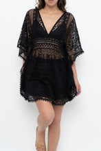 Load image into Gallery viewer, Vintage x Black Lace Coverup Mini Dress (XS-M)