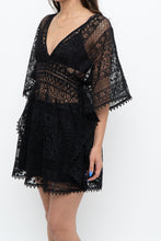Load image into Gallery viewer, Vintage x Black Lace Coverup Mini Dress (XS-M)