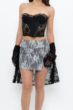 Load image into Gallery viewer, Vintage x BAILEY ROSE Grey, White Lace Mini Skirt (S)