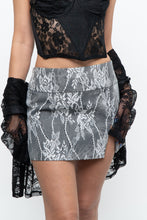 Load image into Gallery viewer, Vintage x BAILEY ROSE Grey, White Lace Mini Skirt (S)