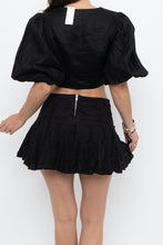 Load image into Gallery viewer, DISSH x Black Linen Front Tie Crop Blouse (XS, S)