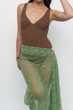 Load image into Gallery viewer, Vintage x Green Sheer Beaded Scarf