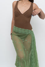 Load image into Gallery viewer, Vintage x Green Sheer Beaded Scarf