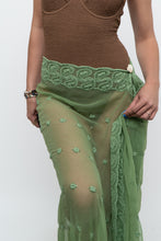 Load image into Gallery viewer, Vintage x Green Sheer Beaded Scarf