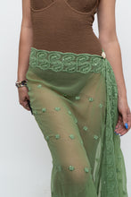 Load image into Gallery viewer, Vintage x Green Sheer Beaded Scarf