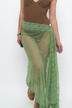 Load image into Gallery viewer, Vintage x Green Sheer Beaded Scarf