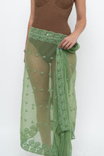 Load image into Gallery viewer, Vintage x Green Sheer Beaded Scarf