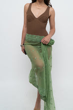 Load image into Gallery viewer, Vintage x Green Sheer Beaded Scarf