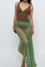 Load image into Gallery viewer, Vintage x Green Sheer Beaded Scarf