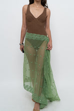 Load image into Gallery viewer, Vintage x Green Sheer Beaded Scarf