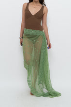 Load image into Gallery viewer, Vintage x Green Sheer Beaded Scarf