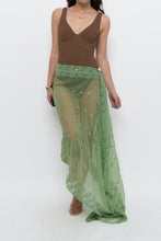Load image into Gallery viewer, Vintage x Green Sheer Beaded Scarf