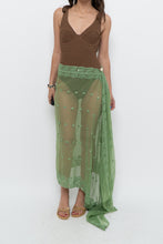 Load image into Gallery viewer, Vintage x Green Sheer Beaded Scarf