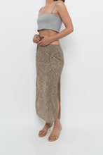Load image into Gallery viewer, H&amp;M STUDIO x Olive Green Beaded Midi Skirt (S, M)