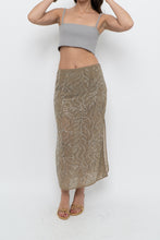 Load image into Gallery viewer, H&amp;M STUDIO x Olive Green Beaded Midi Skirt (S, M)