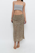Load image into Gallery viewer, H&amp;M STUDIO x Olive Green Beaded Midi Skirt (S, M)