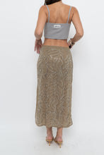 Load image into Gallery viewer, H&amp;M STUDIO x Olive Green Beaded Midi Skirt (S, M)