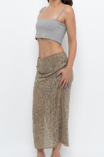 Load image into Gallery viewer, H&amp;M STUDIO x Olive Green Beaded Midi Skirt (S, M)