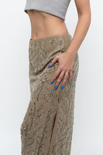 Load image into Gallery viewer, H&amp;M STUDIO x Olive Green Beaded Midi Skirt (S, M)