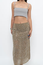 Load image into Gallery viewer, H&amp;M STUDIO x Olive Green Beaded Midi Skirt (S, M)