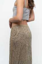 Load image into Gallery viewer, H&amp;M STUDIO x Olive Green Beaded Midi Skirt (S, M)