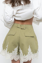 Load image into Gallery viewer, ENGLISH FACTORY x Green, Cream Lace Cotton Short (XS)