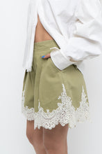 Load image into Gallery viewer, ENGLISH FACTORY x Green, Cream Lace Cotton Short (XS)